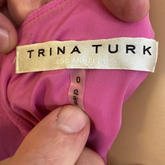 Trina Turk Jacinta Shift Dress Petal-Sleeve - Pink/Snapdragon Size 0 - Picture 2 of 16